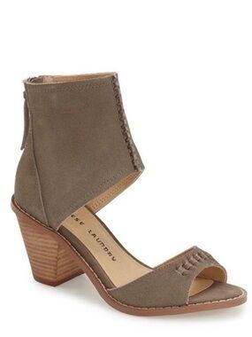 Boho Suede Ankle Cuff Heels Sandals